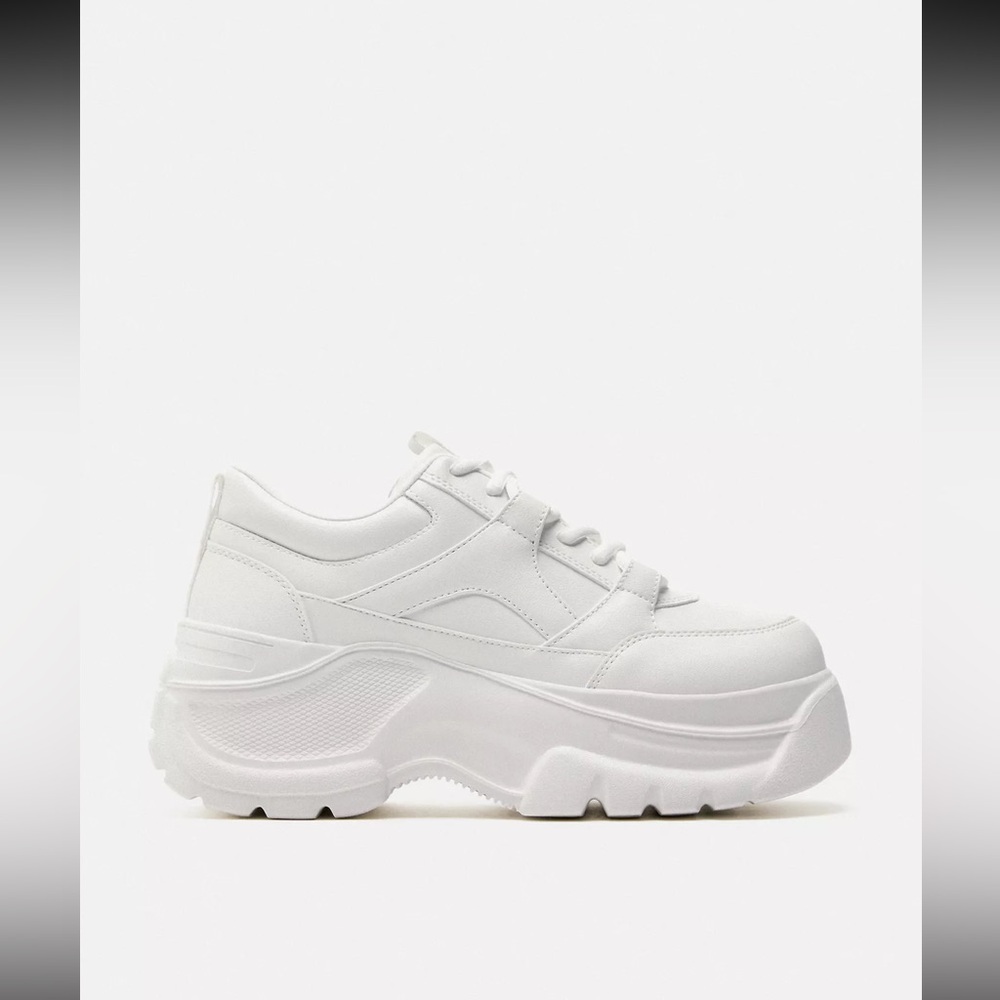 Zara White Platform Sneakers